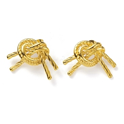 Ion Plating(IP) 304 Stainless Steel Knot Stud Earrings for Women&nbsp;EJEW-K244-04G