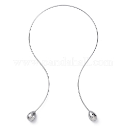 304 Stainless Steel Open Teardrop Choker Necklaces for Women&nbsp;NJEW-C068-01P