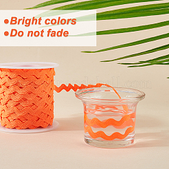 24~25 Yards Polyester Wavy Fringe Trim Ribbon&nbsp;SRIB-GF0001-39F