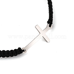 201 Stainless Steel Cross Links Braided Bracelets for Men Women&nbsp;BJEW-JB11207