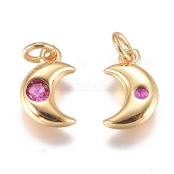 Brass Micro Pave Cubic Zirconia Charms&nbsp;ZIRC-G168-56G