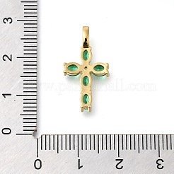 Brass Pave Clear Cubic Zirconia Pendants&nbsp;KK-M101-01G-01