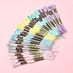 24 Skeins 6 Colors 6-Ply Polyester Embroidery Floss&nbsp;OCOR-FS0001-04