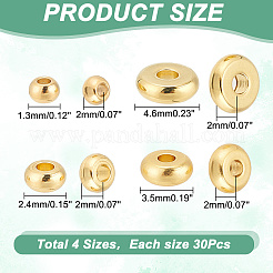 120Pcs 4 Style 304 Stainless Steel Spacer Beads&nbsp;STAS-AR0001-74