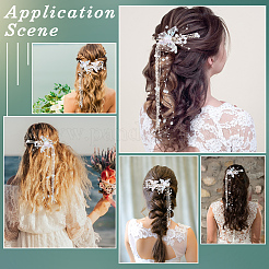 2Pcs Acrylic with Alloy Crystal Rhinestone Clear AB Butterfly Tassel Alligator Hair Clips Set&nbsp;AJEW-WH20080-59A
