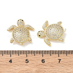 Brass Micro Pave Clear Cubic Zirconia Beads&nbsp;KK-H280-03G