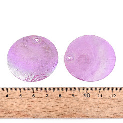 Spray Painted Natural Capiz Shell Pendants&nbsp;SSHEL-T017-15A