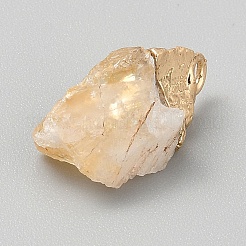 Natural Yellow Quartz Pendants&nbsp;G-WH0003-09L