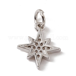 Brass Micro Pave Cubic Zirconia Charms&nbsp;ZIRC-F132-02P