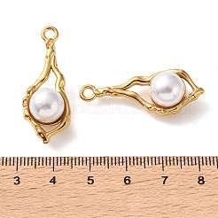 304 Stainless Steel & ABS Plastic Pearl Pendants&nbsp;PL-L002-02G