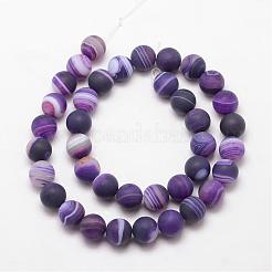 Natural Striped Agate/Banded Agate Bead Strands&nbsp;G-K166-12-8mm-02