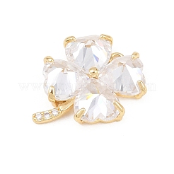 Brass Micro Pave Clear Cubic Zirconia Pendants&nbsp;KK-D225-05G