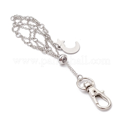Moon Alloy Swivel Lobster Claw Clasps & Brass Cable Chains&nbsp;AJEW-JB01337-03