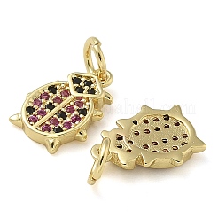 Rack Plating Brass Cubic Zirconia Pendants&nbsp;KK-K392-01G