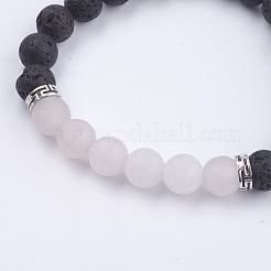 Natural Lava Rock and Gemstone Stretch Bracelets&nbsp;BJEW-JB03633