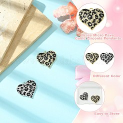 2Pcs 2 Colors Brass Micro Pave Cubic Zirconia Pendants&nbsp;KK-CJ0003-16