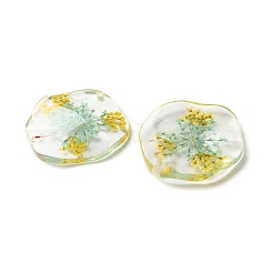 Inner Dried Flower Transparent Resin Pendants&nbsp;LS-RESI-A043-04C