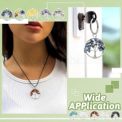 10Pcs 10 Styles Chakra Natural Mixed Stone Tree fo Life Pendants&nbsp;G-YW0002-31