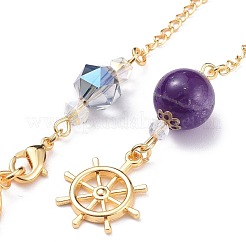 Resin Hexagonal Pointed Dowsing Pendulums(Brass Finding and Gemstone Inside)&nbsp;G-L521-A05