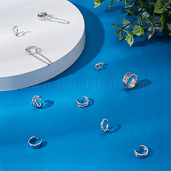 2Pairs 2 Styles 925 Sterling Silver Cuff Earrings&nbsp;EJEW-UN0002-84