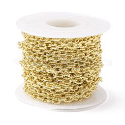 Rack Plating Brass Textured Cable Chains&nbsp;CHC-B021-01G