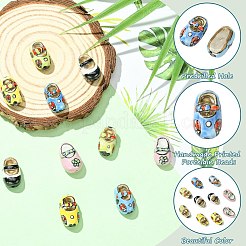 10Pcs 5 Colors Handmade Printed Porcelain Beads&nbsp;PORC-CJ0001-33