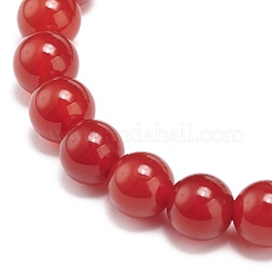 Natural Carnelian(Dyed & Heated) & Green Aventurine & Rose Quartz Round Beaded Stretch Bracelet&nbsp;BJEW-JB09015