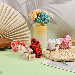 9Pcs 9 Colors Silk Cloth Artificial Rose Flower&nbsp;AJEW-CA0005-11