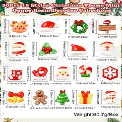 90Pcs 18 Styles Christmas Theme Mini Opaque Resin Decoden Cabochons&nbsp;CRES-CJ0001-71