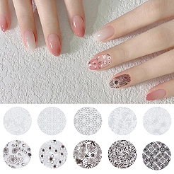 10 Rolls PET Lace Flower Nail Foils Floral Transfer Paper&nbsp;STIC-SP0001-19