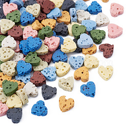 100Pcs 10 Colors Synthetic Lava Rock Dyed Beads&nbsp;G-TA0002-37