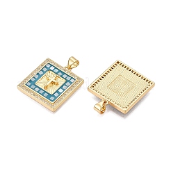 Brass Micro Pave Clear Cubic Zirconia Pendants&nbsp;KK-N254-216G-C