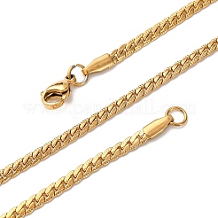 3MM 304 Stainless Steel Curb Chain Necklaces&nbsp;NJEW-P338-03G