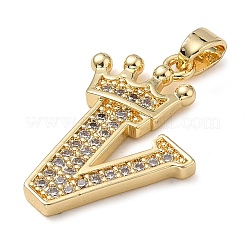 Rack Plating Brass Micro Pave Cubic Zirconia Pendants&nbsp;KK-D535-01V-RS