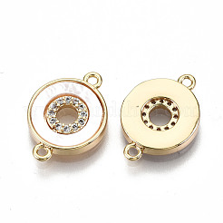 Brass Micro Pave Clear Cubic Zirconia Links Connectors&nbsp;KK-S354-266-NF