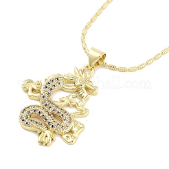 Brass Micro Pave Clear Cubic Zirconia Pendant Necklaces&nbsp;LS-NJEW-Z035-05A-G
