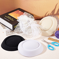3Pcs 3 Colors Polyester Oval Pillbox Stewardess Fascinator Hat Base for Millinery&nbsp;AJEW-FG0002-75