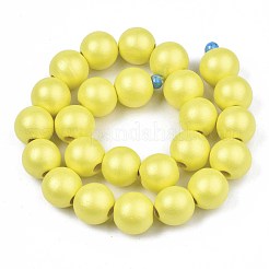 Painted Natural Wood Beads Strands&nbsp;WOOD-S053-58J