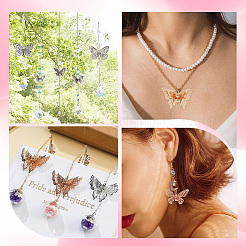 24Pcs 12 Style Brass Filigree Pendants and Links Sets&nbsp;KK-SC0003-47