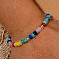 Natural Mixed Gemstone Abacus Beads Stretch Bracelets for Women&nbsp;VF0699