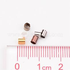 1 Box 6 Colors Antique Bronze & Red Copper & Golden & Silver & Platinum & Black Tube Brass Crimp Beads&nbsp;KK-JP0006-01-NR