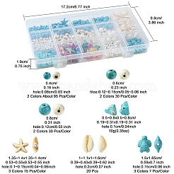 DIY Synthetic Turquoise & Natural Cowrie Shell Beads Jewelry Making Finding Kits&nbsp;DIY-FS0005-98