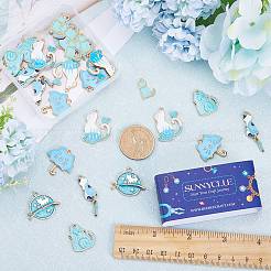 36Pcs 6 Styles Alloy Enamel Pendants&nbsp;ENAM-SC0004-57