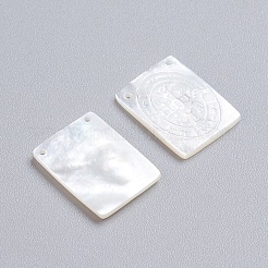 Natural White Shell Mother of Pearl Shell Pendants&nbsp;SSHEL-I024-10
