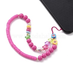 Round & Star Acrylic Beaded Mobile Phone Lanyard Wrist Strap&nbsp;HJEW-JM00815