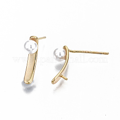 Brass Stud Earring Findings&nbsp;KK-S356-133G-NF