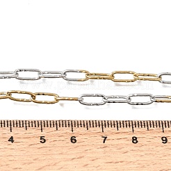 4MM Two Tone 304 Stainless Steel Textured Paperclip Chain Necklaces for Man and Women&nbsp;SA-CBAB767-12GP