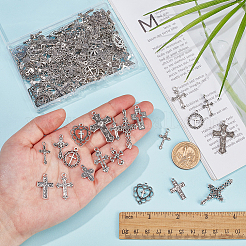 130Pcs 13 Styles Tibetan Style Cross Alloy Pendants&nbsp;FIND-WR0011-41