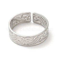 Non-Tarnish 304 Stainless Steel Cuff Wide Band Finger Rings&nbsp;RJEW-L107-009P