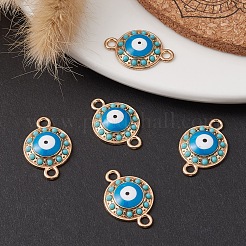 Alloy Connector Charms with Enamel and Synthetic Turquoise&nbsp;FIND-YW0003-53